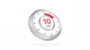 10 dakikalık zamanlayıcı. Stopwatch simgesi düz stil. Hareket grafikleri.