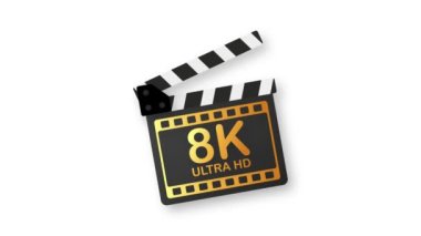 Modern movie full hd 8k, great design for any purposes. Technology film industry signs. Motion graphics.