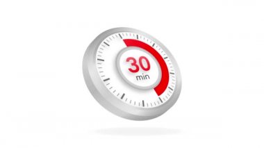 30 dakikalık zamanlayıcı. Stopwatch simgesi düz stil. Hareket grafikleri.