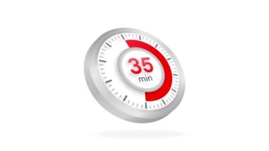 35 dakikalık zamanlayıcı. Stopwatch simgesi düz stil. Hareket grafikleri.
