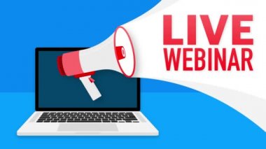 Live webinart button, icon. Live webinar banner. Motion graphics.