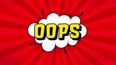 Oops in vintage style. Cartoon style . Pop art. Motion graphics. Wow effect.