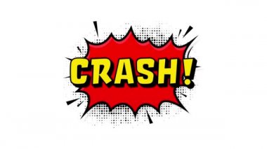 Crash in vintage style. Cartoon style . Pop art. Wow effect. Motion graphics.