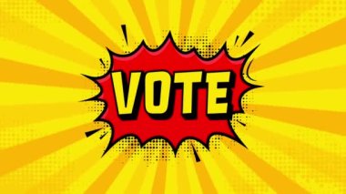 Cartoon banner. Vote sign design template. Giveaway banner. Game sign. Arrow icon. Geometric art. Motion graphics.