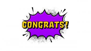 Cartoon banner. Congrats sign design template. Giveaway banner. Game sign. Motion graphics.