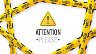 Lütfen dikkat, önemli bir duyuru illüstrasyonu. Hareket grafikleri.