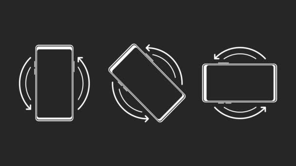 Rotate Mobile phone. Turn your device. Device rotation symbol. Motion graphics. — Stok video