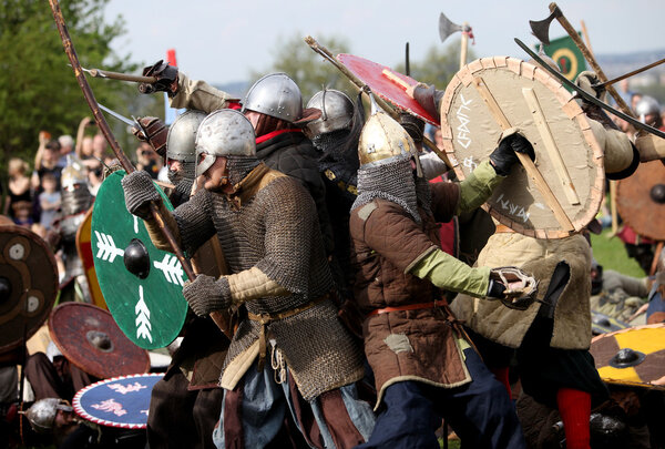 Unidentified participants of Rekawka - Polish tradition, celebrated in Krakow