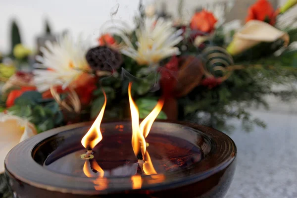 Candles cemetery — Stock Photo, Image