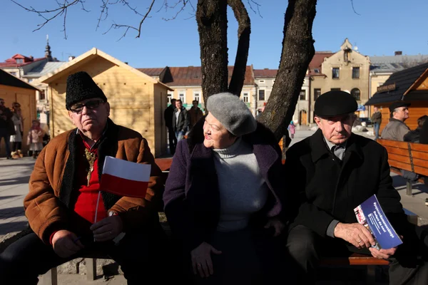 Zahájení prezidentské kampani Bronislaw Komorowski — Stock fotografie