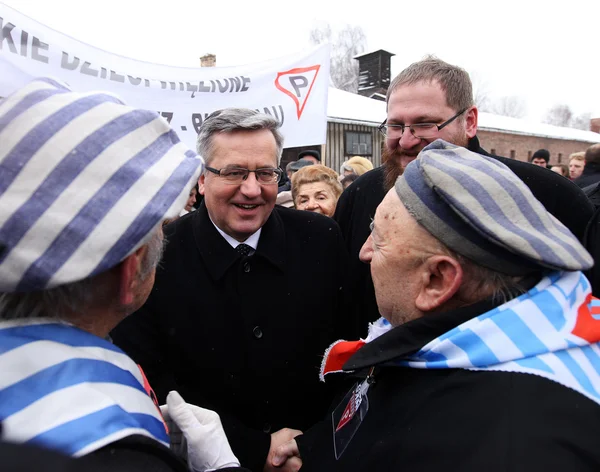 70mo anniversario della liberazione del campo di concentramento e sterminio nazista tedesco Auschwitz — Foto Stock