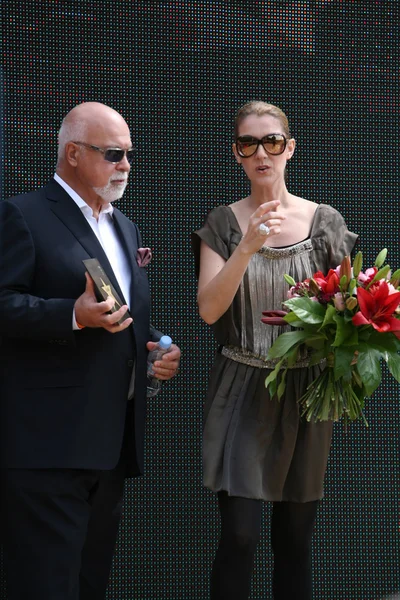 Celine Dion z mężem Rene Agelil — Zdjęcie stockowe