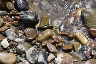 Cidacos nehrinin kıyısında taşlar..