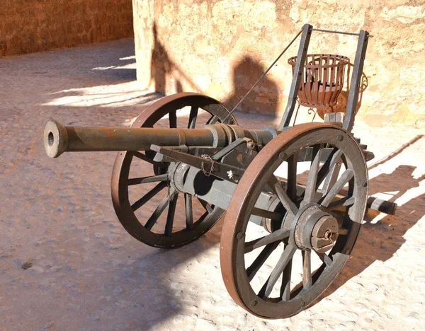 Artillery Cannon Medieval Times Castle Belmonte — Stock Photo, Image