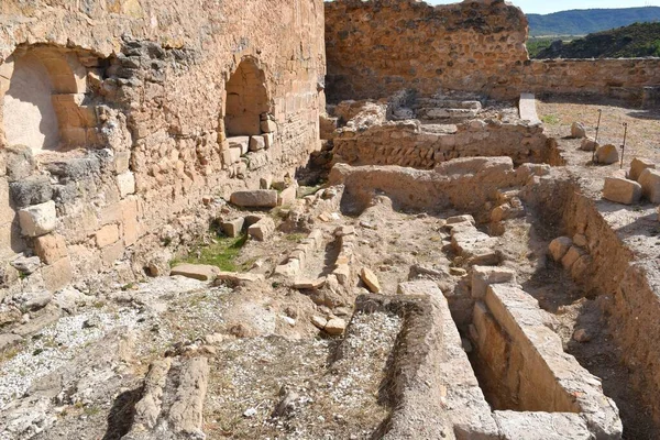 Zorita Los Canes Kalesi Nin Eski Hristiyan Mezarlığı — Stok fotoğraf