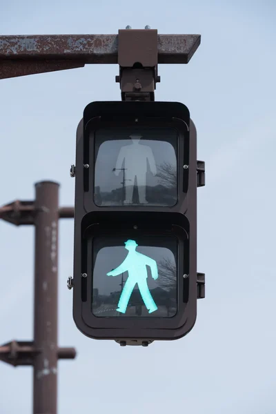 绿色交通灯标志 — 图库照片