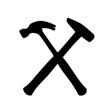 Çekiçler tamir setinde. Vektör resmi.