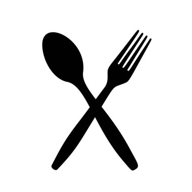 Masaya servis için kaşık. Vektör resmi.