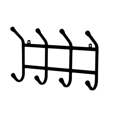 Koridorda ya da oturma odasında elbise askısı var. Vektör resmi.