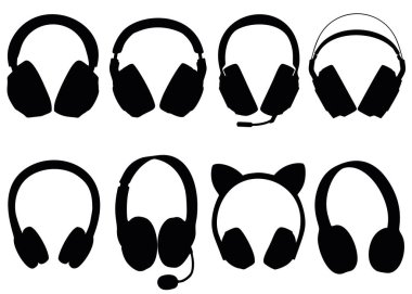 Kulaklıklar sette. Vektör resmi.