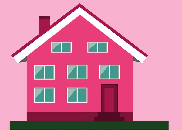 房子是粉红色的 矢量图像 — 图库矢量图片