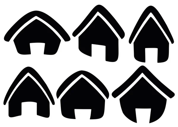 Logo Emblemen Van Huizen Een Set — Stockvector