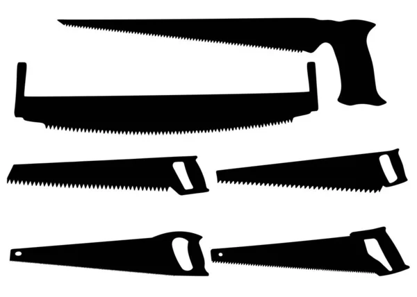 Hand Saws Set — Stock Vector