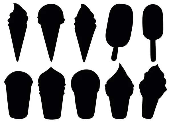 冰淇淋在蛋筒和杯子里 — 图库矢量图片