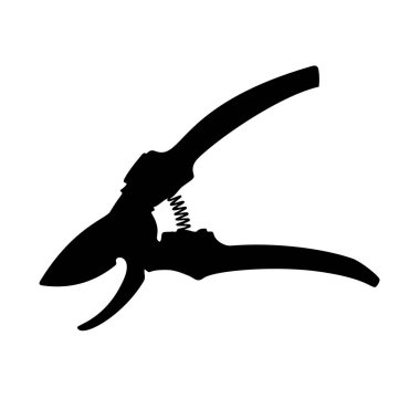 Dalları ve çalıları budamak için budama makası. Tarım için budama makası. Vektör resmi.