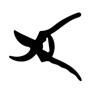 Dalları ve çalıları budamak için budama makası. Tarım için budama makası. Vektör resmi.