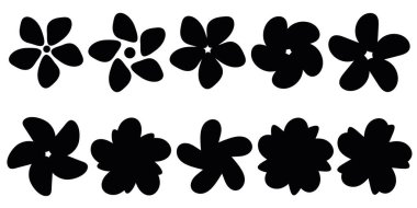 Dekoratif çiçek seti. Vektör resmi.