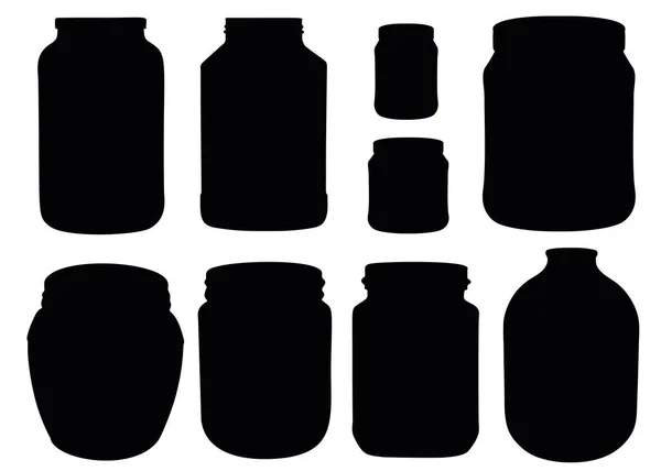 Glass Jars Set — Stock Vector