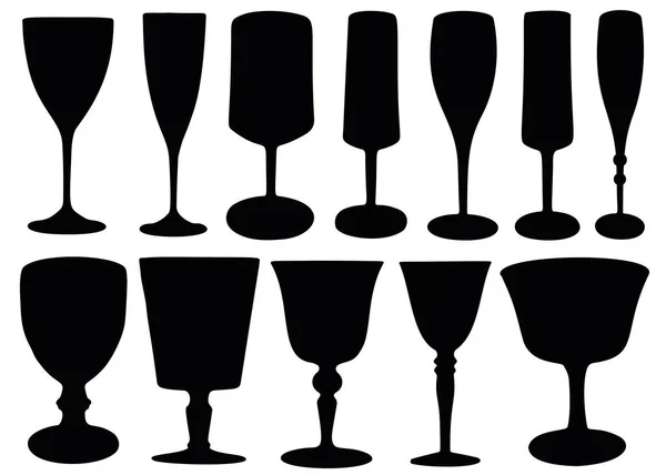 Copas Vino Navideñas Set Imagen Vectorial — Vector de stock