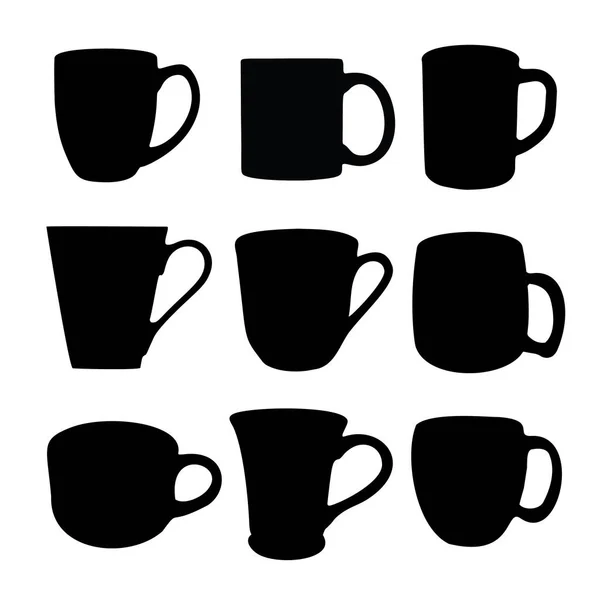 Mugs Cups Set Vector Image — Stock Vector