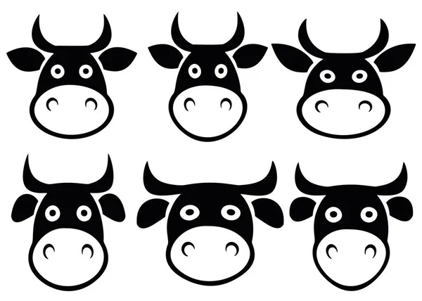 奶牛的标志在一组 矢量图像 — 图库矢量图片