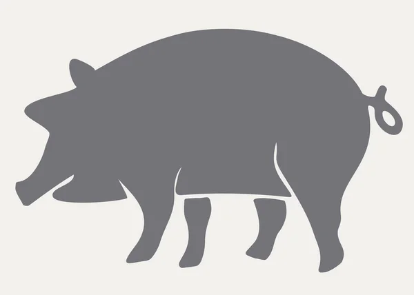 ロゴとエンブレムの形の豚 — ストックベクタ