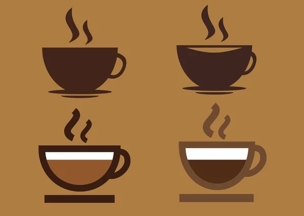 Λογότυπο Του Καφέ Στο Σετ Εικόνα Διανύσματος — Διανυσματικό Αρχείο