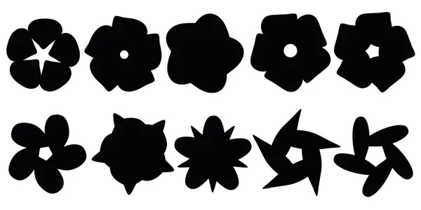 Flores Decorativas Conjunto Imagen Vectorial Adecuado Para Decoración — Vector de stock