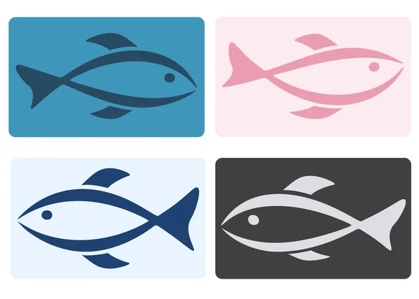 Farbiges Fisch Logo Geeignet Für Fischprodukte Oder Fischereiprodukte — Stockvektor