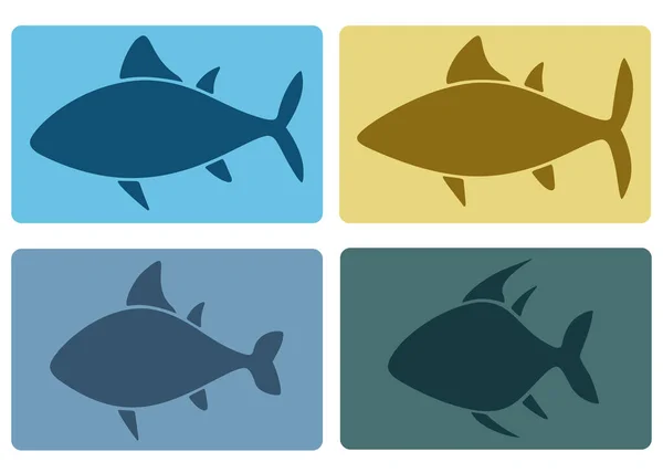 Farbige Fischlogos Set — Stockvektor
