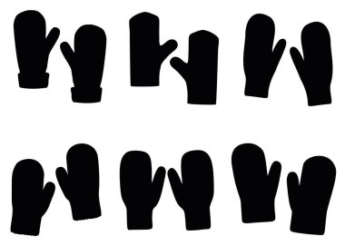 Kış eldivenleri sette.