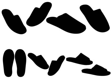 Evim yumuşak terlikler. Vektör resmi.