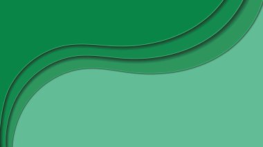 Soyut dalgalı yeşil turkuaz arka plan. Kağıt kesiği tarzında yapılmış..