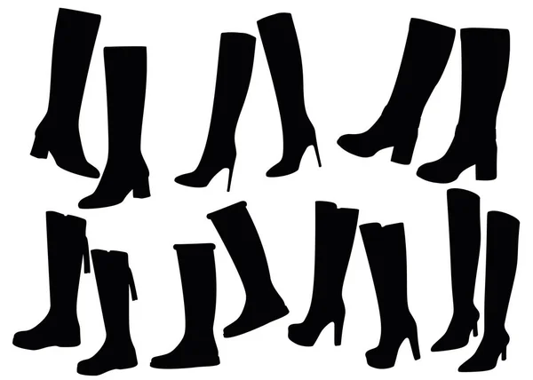 Bottes Hautes Pour Femmes — Image vectorielle