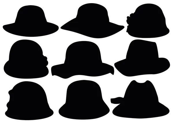 Chapeaux Femmes Dans Set — Image vectorielle