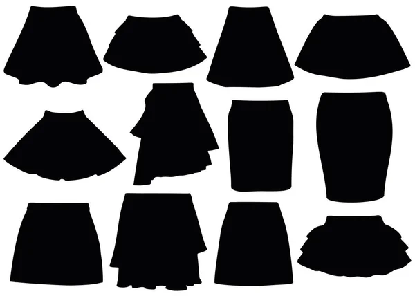 Short Women Skirts Set — Stock Vector