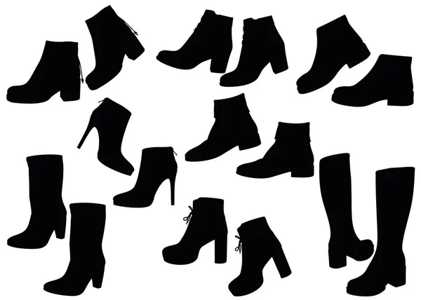 Bottes Demi Bottes Pour Femmes — Image vectorielle