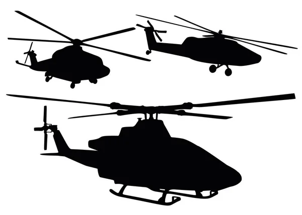 Helikopters Een Set Vectorafbeelding — Stockvector