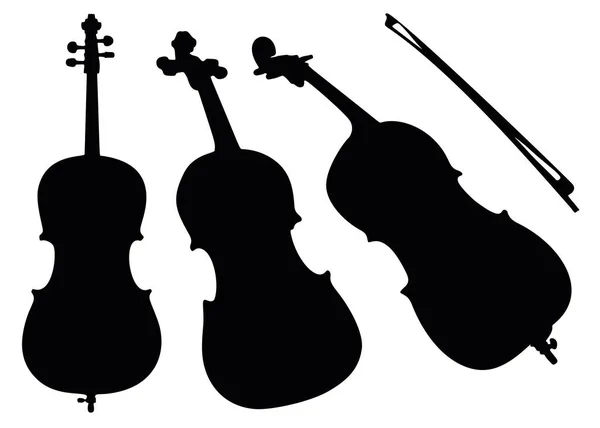 Violins Set Musical Instrument — Stock Vector