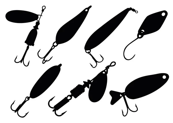 Fishing Lures Set Bait Predatory Fish — Stock Vector